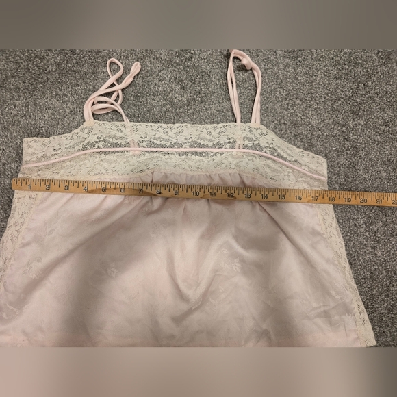 Lily Of France Silky Pajama Set Vintage Pale Pastel Pink Lace Floral Embossed - Picture 5 of 11